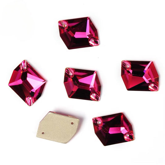 16mm x 20mm - AAA+ 3265 Cosmic Crystal Flatback Sew On - Fuchsia